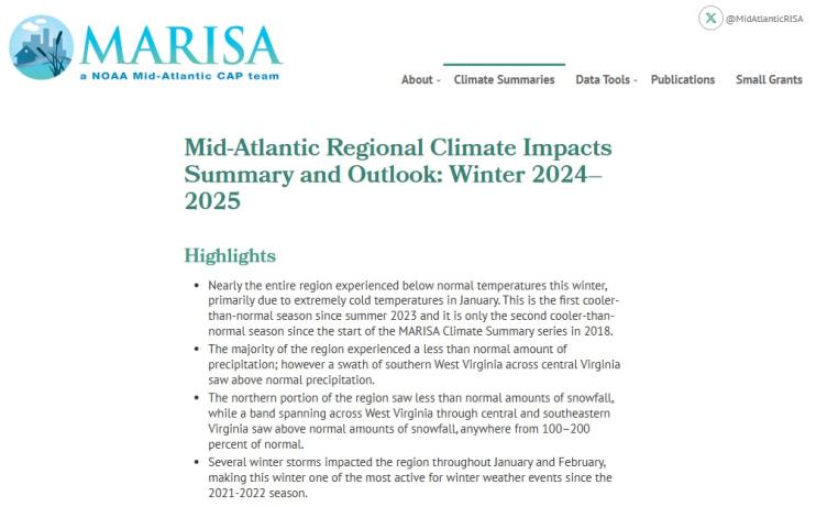 Example image of the Climate Impacts and Outlook report